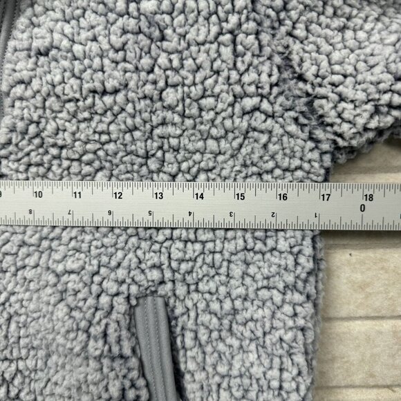 Cuddly Sherpa Girls 10/12 Fleece ¼ Zip Pullover Jacket Gray Cozy Warm Size 10/12 - Picture 8 of 9